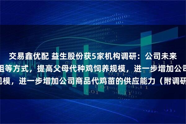 交易鑫优配 益生股份获5家机构调研：公司未来通过新建场区、并购重组等方式，提高父母代种鸡饲养规模，进一步增加公司商品代鸡苗的供应能力（附调研问答）