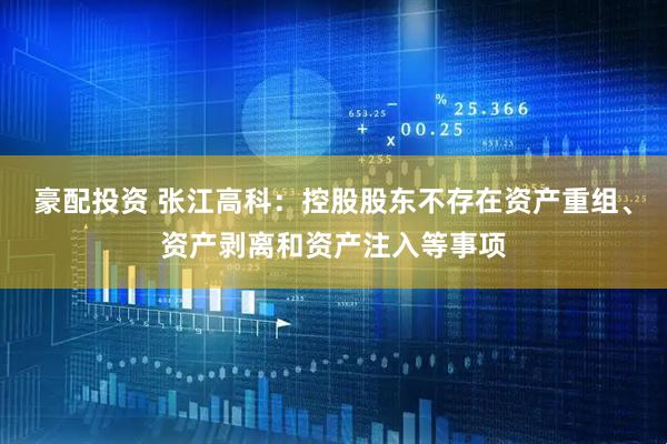 豪配投资 张江高科：控股股东不存在资产重组、资产剥离和资产注入等事项